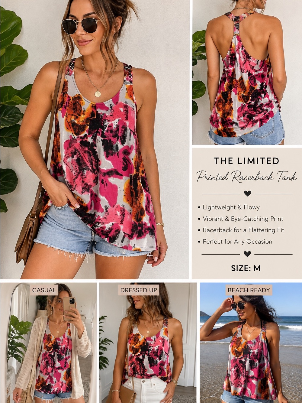 The Limited Multicolor Abstract Tank Top